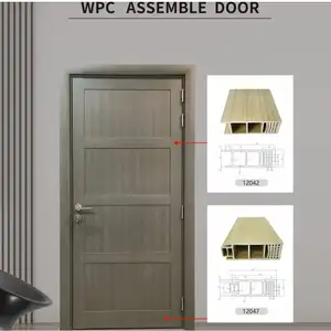 Pvc kapı fabrika sağlamak 2350*1000*35mm suudi popüler su geçirmez WPVC profil wpc kapı ve çerçeve iç kullanarak WPC atel kapı