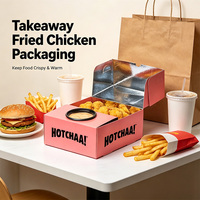 Boîte à poulet frit en aluminium imprimée sur mesure, emballage alimentaire de qualité supérieure pour la livraison de plats chauds