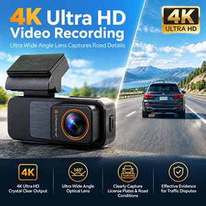 Nouvel Enregistreur Vidéo <span class=keywords><strong>de</strong></span> Voiture 4K Wi-Fi GPS, Caméra <span class=keywords><strong>de</strong></span> Tableau <span class=keywords><strong>de</strong></span> Bord Double Objectif Avant et Arrière 4K, Dashcam pour Véhicule - Product Image 2
