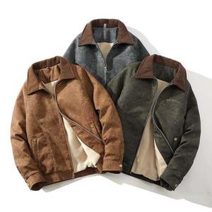 Abrigo de Lana de <span class=keywords><strong>Cordero</strong></span> para Hombre, Holgado, Cuello Solapa Neutral, Chaqueta Casual Gruesa - Product Image 4