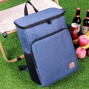 Gray Insulated Cooler <b>Backpack</b> 6 Inch Polyester Leakproof Travel All Seasons Use - Product Image 4