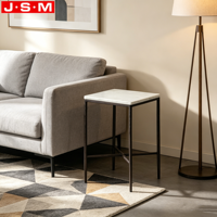 Table basse contemporaine en pierre et métal de qualité supérieure, table d'appoint en marbre pour salon