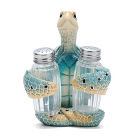 Figurine décorative de cuisine en résine ODM, tortue marine, vie marine côtière, support salière et poivrière, statue de crabe personnalisée