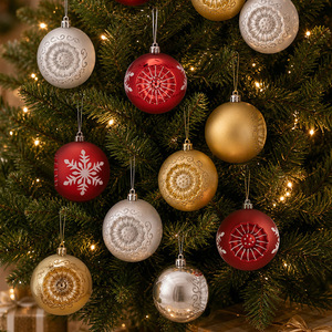 Custom Printed <b>Plastic</b> 6cm Christmas Ball Ornament Shatterproof Tree Hanging <b>Bauble</b> Bulk Party Favors Decorations Gift Wholesale - Product Image 2