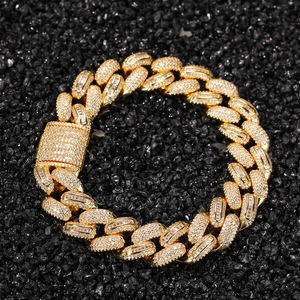 Bracelet Hip Hop glacé pour hommes et femmes, vêtement pour rappeur, Baguette cubaine, chaîne Bling, 15mm, 2021 - Product Image 5