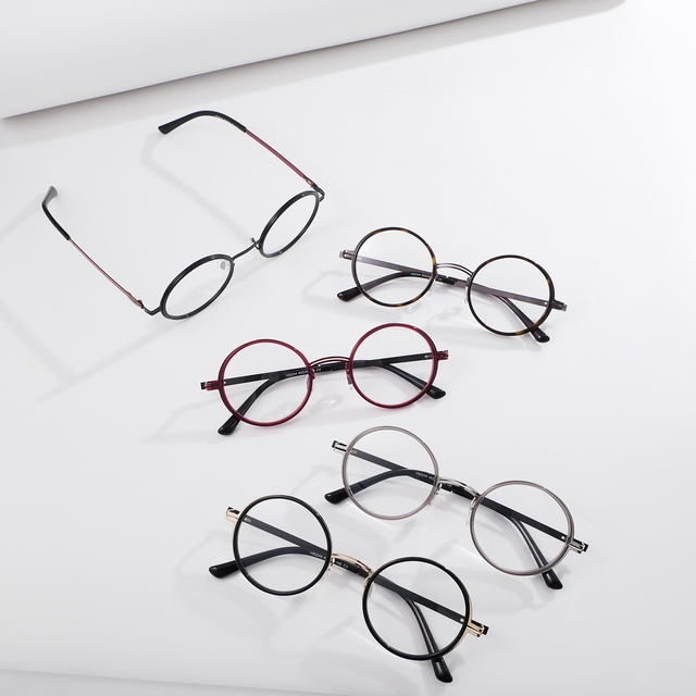 Wholesale Vintage Round Eyeglasses Frame High Quality Metal Optical Frame Designer Optical Glasses Frame for  Small Circle Frame