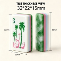 Juego de Mahjong Tropical Paradise, Fichas de Mahjong Acrílicas con Diseño de Chica de Playa, Regalo de Mahjong para Todos