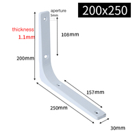Support de cadre en fer en acier inoxydable de 3 "à 16" en gros Support de trépied dissimulé robuste Support en forme de L