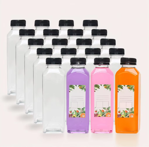 핫 세일 16온스 일회용 투명 식품 등급 PET 플라스틱 사각 주스 500ml 음료 병, 안전 캡 포함 - Product Image 6