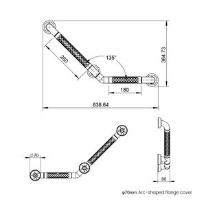 Gama Alta 135 °   Barra <span class=keywords><strong>de</strong></span> Agarre <span class=keywords><strong>de</strong></span> TPE Antideslizante para Ducha, Pasamanos <span class=keywords><strong>de</strong></span> Seguridad para Baño, Cuidado en el Hogar para Personas Mayores - Product Image 4
