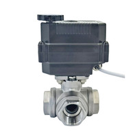 Vanne à boisseau sphérique électrique à trois voies en acier inoxydable DC12V 24V pour le mélange d'eau et le drainage directionnel