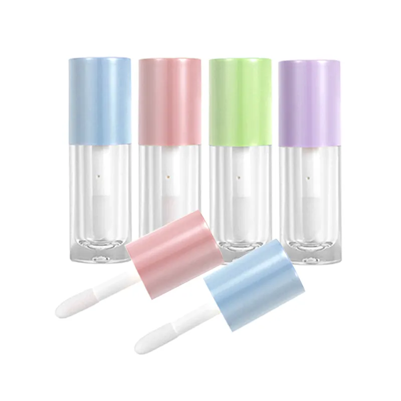 Tubi di bacchetta di plastica di lusso tubo di lucidalabbra personalizzato rosa bianco blu giallo nero ABS carino trasparente 6ML Lipgloss tubi vuoti