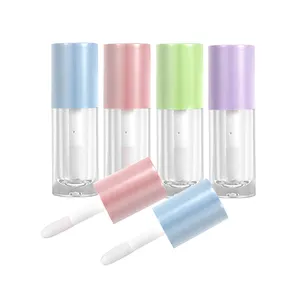 럭셔리 플라스틱 지팡이 튜브 립 글로스 튜브 맞춤형 핑크 화이트 블루 옐로우 블랙 ABS 귀여운 투명 6ML 립글로스 튜브