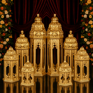 Lampes marocaines blanches pour mariage, décoration de scène, mariage anglais, lampes marocaines blanches en FRP, décoration de scène de mariage indien, USA - Product Image 5