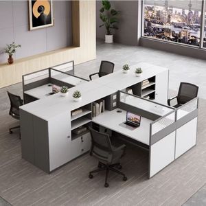 4-6 Person Coworking Space Linear Office Workstation <strong>Desk</strong> for Staff Work in a Busy Office Environment - Product Image 6