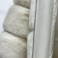 Manteau long en fausse fourrure pour femme, personnalisable (logo, tailles, tissus), col montant, veste décontractée à fermeture éclair
