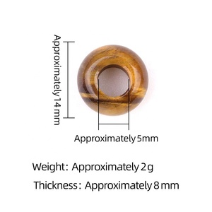 Vente en gros de perles en pierre naturelle de haute qualité, 8*14 mm, trou de 5 mm, perles à gros trous, perles en vrac pour la fabrication de bijoux fantaisie DIY - Product Image 6