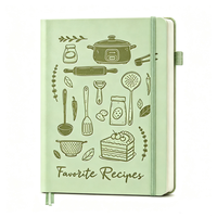 Carnet de recettes personnalisé A5, couverture rigide, en cuir PU, avec gaufrage personnalisé, pour cadeau