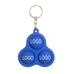 Jouets sensoriels anti-stress en caoutchouc à presser avec logo personnalisé imprimé à l'écran, vente en gros, porte-clés Pop pour enfants - Product Image 1