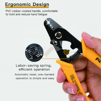 CAILI FT11301T 3-Hole Fiber Optic Stripper Tool Cutting Pliers for Bare Fiber Pigtail Stripping 125m Cladding 1 Year Warranty