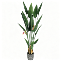 Arbre artificiel de fleurs d'oiseau de paradis avec des fleurs réalistes, crée une atmosphère tropicale vivante pour les espaces commerciaux