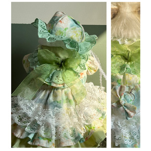 Original Gradient Green Pet Princess Dress Stylish Wearable Outfit with Leash <b>Ring</b> for <b>Cats</b> & Dogs Pet Accessories - Product Image 3