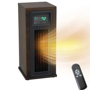 1000W 1500W Portable Electric Home Space Bedroom Living Room Ceramic PTC 3-Element Infrared Wood Tower Heater