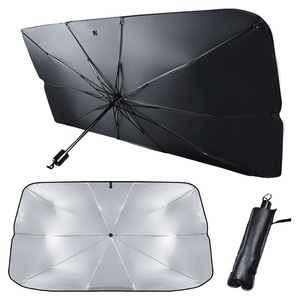 Car Sunshade Umbrella Front Windshield Foldable UV Protection Polyester Solid Color General Use - Product Image 3