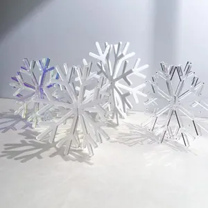 Benutzer definierte Weihnachten Schneeflocke klare Acryl Schneeflocke Ornament
