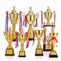 Coupe de trophée artisanale en métal personnalisée, récompense décorative souvenir avec boîte cadeau pour récompenses honorifiques de réunion annuelle d'entreprise