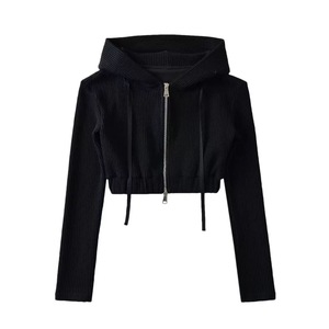 Custom Preppy Style Women Knit Sweater Set Long Sleeve V Neck Zipper <strong>Lady</strong> <strong>Hooded</strong> Sweatshirt Two-piece Sets Knit <strong>Cardigan</strong> - Product Image 5