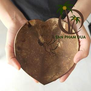 กะลามะพร้าวจานออกแบบรูปต่างๆธรรมชาติกะลามะพร้าวจานขายส่งจากเวียดนามหัตถกรรมมะพร้าวชาม - Product Image 2