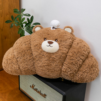 Oreiller Croissant Personnalisé Adorable, Cadeau d'Anniversaire pour Enfants, Peluche Confortable