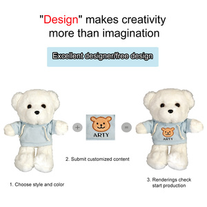 Kleine series hoogwaardige op maat gemaakte superzachte pluche teddyberen verjaardagsaccessoires. Pas uw eigen merklogo aan. - Product Image 1