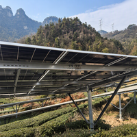 Structure de support photovoltaïque en aluminium à grande résistance au vent (charge de vent de 60 km/h) pour installation au sol agricole