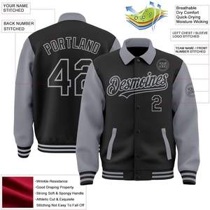 Chaqueta de Béisbol Personalizada para Hombre, Estilo Universitario, de Cuero, con Cierre Completo, Cuello Solapa, Talla XL, Fanscustom - Product Image 2