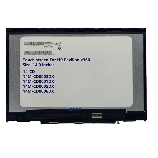 Original 14" LCD for HP Pavilion X360 14-CD 14 CD 14M-CD Laptop Touch Screen LCD Display Digitizer Assembly 1366*768 1920*1080
