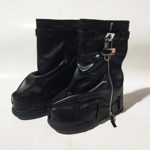 Nouvelles Bottes Plateformes Femme Automne 2025 à Bout Rond Mi-Mollet Argent Or à Semelle Épaisse pour Jambes de Pantalon - Product Image 6