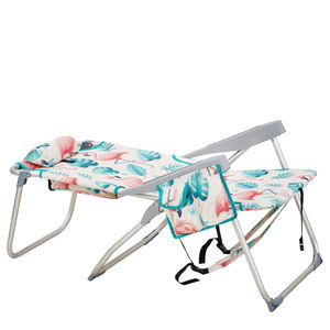 Chaise de plage Flamingo surélevée en tissu Oxford, tube en aluminium, blanc argenté - Product Image 3