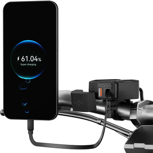 Chargeur <span class=keywords><strong>USB</strong></span> pour <span class=keywords><strong>moto</strong></span>, étanche, avec voltmètre, QC3.0, PD, type C, <span class=keywords><strong>USB</strong></span>-C et <span class=keywords><strong>prise</strong></span> de charge <span class=keywords><strong>USB</strong></span> pour <span class=keywords><strong>moto</strong></span> - Product Image 1