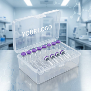 Custom Professional Transparent Plastic Packaging <b>Box</b> for 2ml 5ml 10ml Vials Laboratory Peptide Research Serum Container - Product Image 1