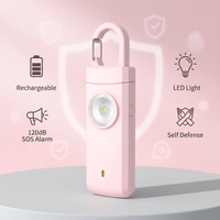 Alarme de sécurité rechargeable en forme de porte-clés, son SOS instantané pour effrayer les agresseurs, autodéfense pour femmes et enfants