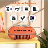 Mini Taşınabilir LCD 720P 4K Destekli Ev Sineması Projektörü, WiFi, 100 Lümen, USB AV Girişi ve Stereo Hoparlörler ile