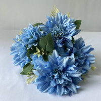 Nouvel Arrivage Transfrontalier : Dahlias Peints à l'Huile à 7 Têtes, Fleurs Artificielles et Verdure Fournies par le Fabricant, Vente en Gros pour Mariages et Événements