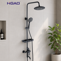 Robinets de bain-douche modernes en laiton en acier inoxydable Ensemble de douche à effet pluie intelligente noir mat Chaud Froid Simplement conçu Hôtels Résidentiels