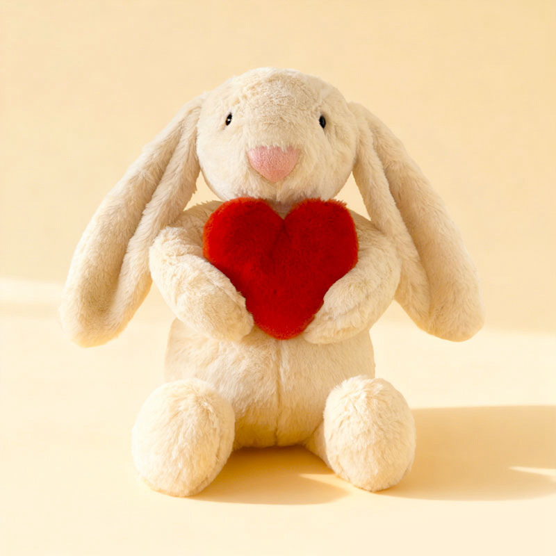 Heart-hugging lop-eared rabbit-milk tea color
