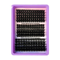 Extensions de cils individuels en grappe, épais et denses, effet thermofusible 160D/180D/200D