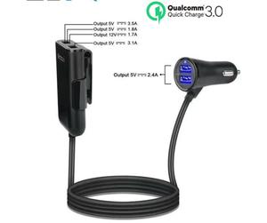 Chargeur pour siège arrière de voiture, 10 pièces, Multi USB, QC 3.0, cordon d'extension pour Iphone, adaptateur à Charge rapide pour véhicule - Product Image 1
