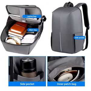 BSCI Factory Wholesale 14-15.6 Inches Daily School Rucksack <b>Back</b> <b>Pack</b> <b>Women</b> Men Business Waterproof PU Laptop Backpack - Product Image 3