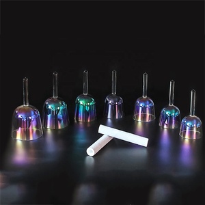 Cuencos de cristal de cuarzo transparente hechos a mano para lluvia de montaña, juego de tono perfecto de 440/432Hz para música ligera cósmica, <span class=keywords><strong>alquimia</strong></span>, curación, producto antiguo - Product Image 4